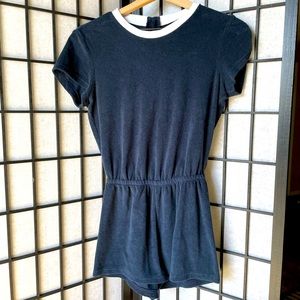 American Apparel Navy and White XS terry cloth romper